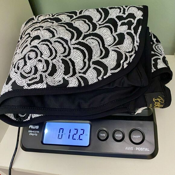 Bob Mackie Sequin Jacket Womens Medium Black White Floral Formal Party Art - Picture 9 of 9